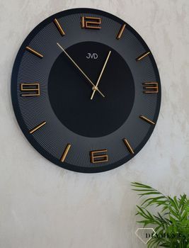 Zegar na ścianę JVD okrągły drewniany w kolorze czarnym HC33.2. Zegar ścienny drewniany JVD (3).JPG