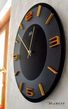 Zegar na ścianę JVD okrągły drewniany w kolorze czarnym HC33.2. Zegar ścienny drewniany JVD (5).JPG