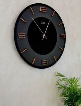 Zegar na ścianę JVD okrągły drewniany w kolorze czarnym HC33.2. Zegar ścienny drewniany JVD (6).JPG