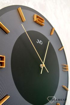 Zegar na ścianę JVD okrągły drewniany w kolorze czarnym HC33.2. Zegar ścienny drewniany JVD (8).JPG