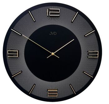 Zegar na ścianę JVD okrągły drewniany w kolorze czarnym HC33.2. Zegar ścienny drewniany JVD nowoczesny HC33.2 wyposażony jest w kwarcowy mechanizm, zasilany za pomocą baterii. Posiada bardzo wysoką dokładność mierzenia czasu +- 10 sekund w pr.jpg