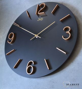 Zegar ścienny czarny ze złotymi cyframi JVD HC35 (10).JPG