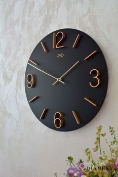 Zegar ścienny czarny ze złotymi cyframi JVD HC35 (3).JPG