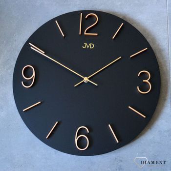 Zegar ścienny czarny ze złotymi cyframi JVD HC35 (7).JPG