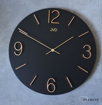 Zegar ścienny czarny ze złotymi cyframi JVD HC35 (8).JPG