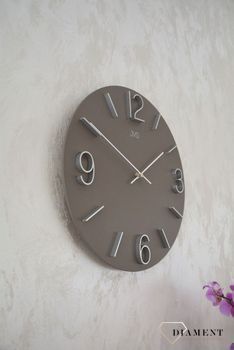 Zegar na ścianę JVD nowoczesny w kolorze szary ✅ Zegar ścienny w kolorze szarym o nowoczesnym wyglądzie ✅ Zegar na ścianę do salonu ✅ (1).JPG