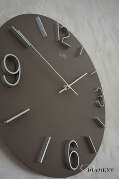 Zegar na ścianę JVD nowoczesny w kolorze szary ✅ Zegar ścienny w kolorze szarym o nowoczesnym wyglądzie ✅ Zegar na ścianę do salonu ✅ (3).JPG