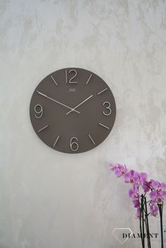 Zegar na ścianę JVD nowoczesny w kolorze szary ✅ Zegar ścienny w kolorze szarym o nowoczesnym wyglądzie ✅ Zegar na ścianę do salonu ✅ (4).JPG