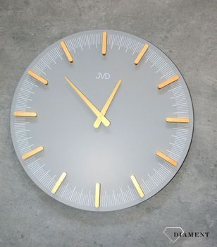 Zegar ścienny JVD szary nowoczesny design HC401.2. Szare dodatki do mieszkania. Zegar do nowoczesnych wnętrz w szarym kolorze, (2).JPG