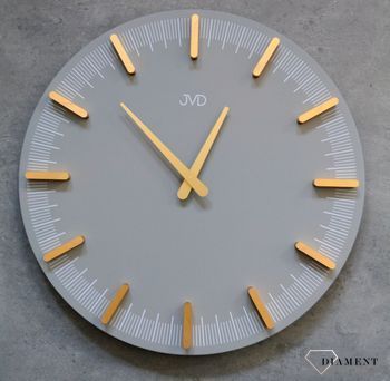 Zegar ścienny JVD szary nowoczesny design HC401.2. Szare dodatki do mieszkania. Zegar do nowoczesnych wnętrz w szarym kolorze, (6).JPG