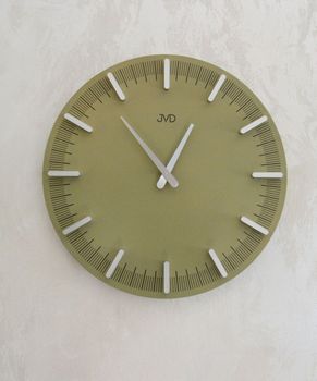 Zegar ścienny JVD oliwkowy nowoczesny design HC401.3. Oliwkowe dodatki do mieszkania. Zegar oliwkowy do nowoczesnych wnętrz (1).JPG