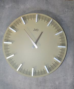 Zegar ścienny JVD oliwkowy nowoczesny design HC401.3. Oliwkowe dodatki do mieszkania. Zegar oliwkowy do nowoczesnych wnętrz (7).JPG