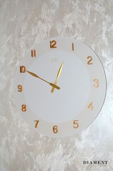 Duży zegar biały zlote cyfry 3D 50 cm HC501.1. Duży zegar biały ze złotymi dodatkami. Duży zegar ścienny nowoczesny. Zegar do nowoczesnych wnętrz (4).JPG