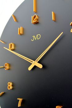 Duży zegar ścienny duży drewniany 70 cm HC701.2 czarno złoty. Zegar ścienny nowoczesny. Duży czarny zegar ścienny nowoczesny (4).JPG