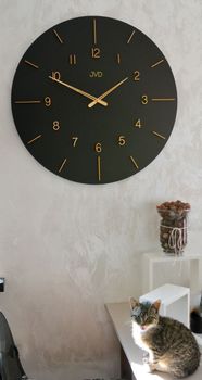 Duży zegar ścienny duży drewniany 70 cm HC701.2 czarno złoty. Zegar ścienny nowoczesny. Duży czarny zegar ścienny nowoczesny (7).JPG