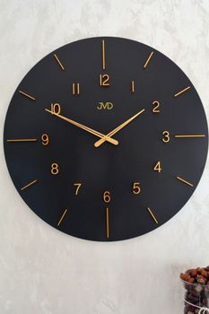 Duży zegar ścienny duży drewniany 70 cm HC701.2 czarno złoty. Zegar ścienny nowoczesny. Duży czarny zegar ścienny nowoczesny (8).JPG