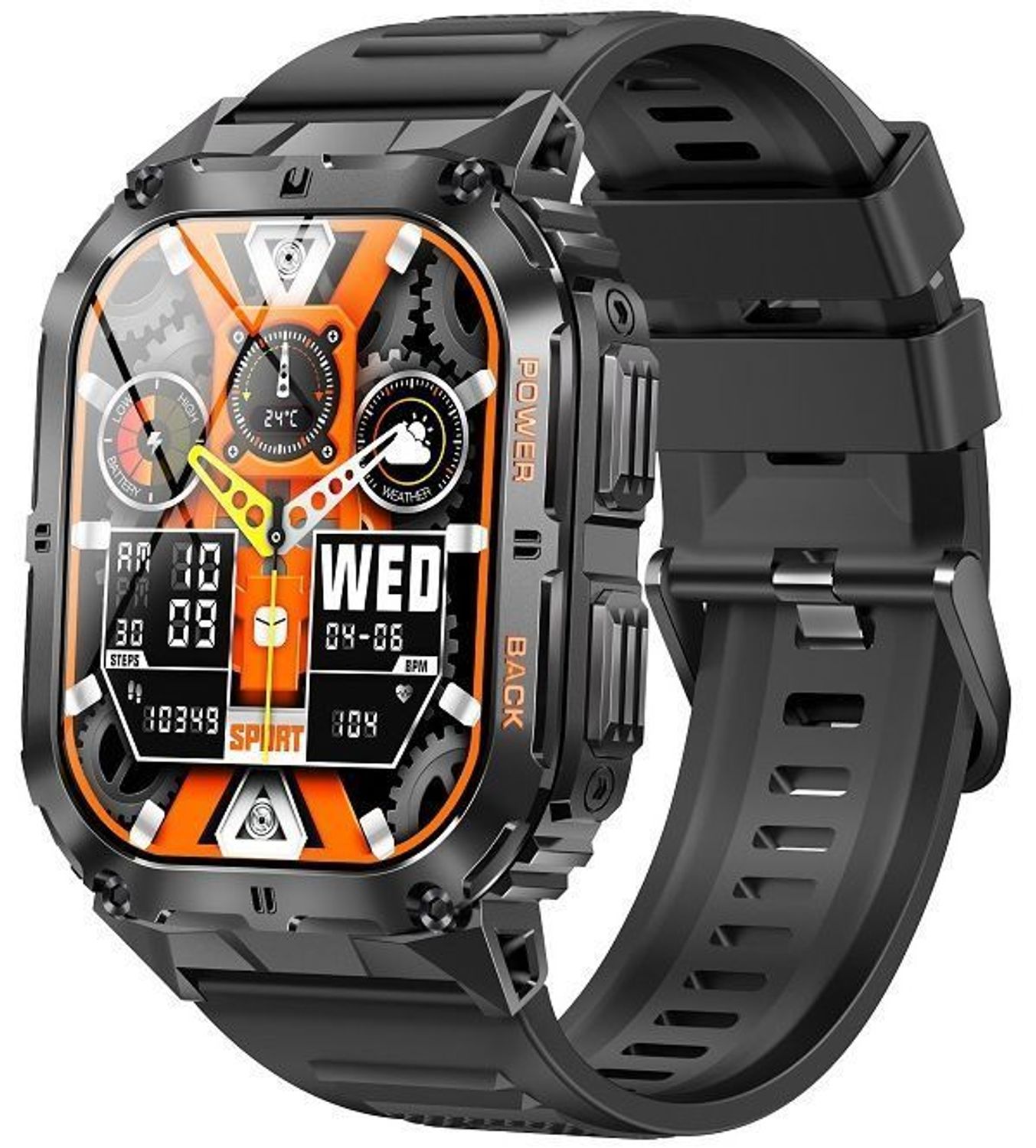 Smartwatch HC97 z ekranem AMOLED 1,96, pomiarem ciśnienia, pulsu, snu, SpO₂, kompasem, 20+ trybami sportowymi, IP68 i aplikacją FitCloudPro. Idealny dla aktywnych!1.jpg