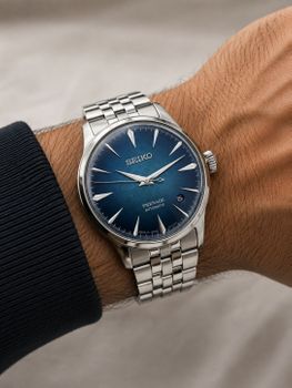 Seiko HCB001J1 Presage Cocktail Time Emerald Mist – automatyczny zegarek z wyjątkową tarczą Crushed Ice, stalową bransoletą, datownikiem i 23 kamieniami..jpg