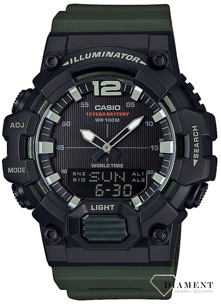 Męski zegarek analogowo-cyfrowy CASIO HDC-700-3AVEF.jpg