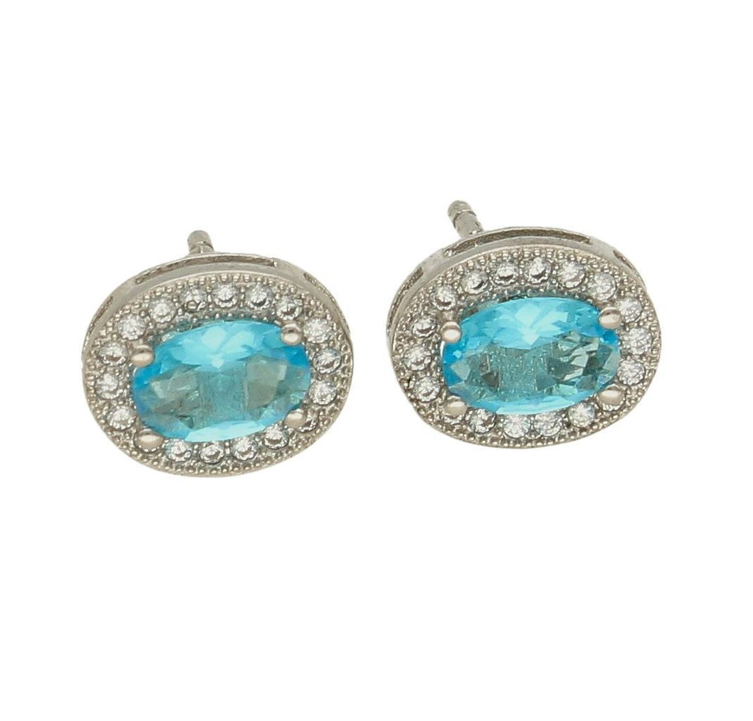 Kolczyki wkrętki srebrne z błękitnym kamieniem HFKK0050. Kolczyki wkrętki srebrne z błękitnym kamieniem. Wykonane z najwyższej jakości srebrna próby 925 wyglądają bardzo elegancko.jpg