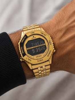 Seiko HFL003P1 Rotocall – złoty zegarek cyfrowy z Dual Time, stoperem 100 h, timerem, alarmem, podświetleniem LED i wodoszczelnością 100 m..jpg