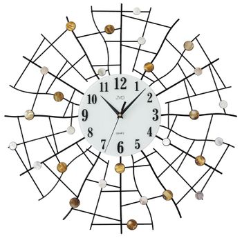 Zegar ścienny duży HJ98 nowoczesny. Nowoczesny zegar ścienny z ozdobnymi koralikami z masy perłowej.  (2).jpg