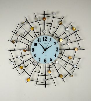 Zegar ścienny duży HJ98 nowoczesny. Nowoczesny zegar ścienny z ozdobnymi koralikami z masy perłowej. Zegar ścienny (1).JPG