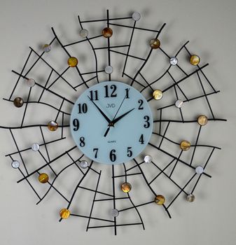 Zegar ścienny duży HJ98 nowoczesny. Nowoczesny zegar ścienny z ozdobnymi koralikami z masy perłowej. Zegar ścienny (2).JPG