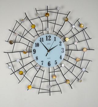 Zegar ścienny duży HJ98 nowoczesny. Nowoczesny zegar ścienny z ozdobnymi koralikami z masy perłowej. Zegar ścienny (4).JPG