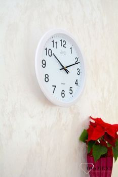 Zegar na ścianę do pokoju biały JVD ✓Zegary ścienne białe ✓Zegar ścienny do salonu do zegary do biura  (1).JPG