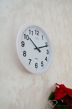 Zegar na ścianę do pokoju biały JVD ✓Zegary ścienne białe ✓Zegar ścienny do salonu do zegary do biura  (5).JPG