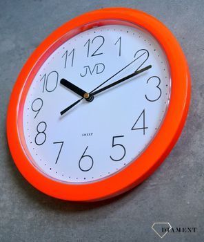 Zegar na ścianę pomarańczowy 25 cm Jvd HP612.11 ✓Zegary ścienne w kolorze pomarańczowym✓ Zegar ścienny ✓Nowoczesne zegary (1).JPG