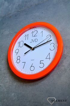 Zegar na ścianę pomarańczowy 25 cm Jvd HP612.11 ✓Zegary ścienne w kolorze pomarańczowym✓ Zegar ścienny ✓Nowoczesne zegary (3).JPG