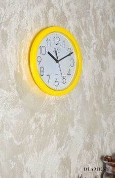 Zegar na ścianę żółty 25 cm✓ Zegar w kolorze żółtym  ✓Zegary ścienne✓ Zegar ścienny ✓Nowoczesne zegary (1).JPG
