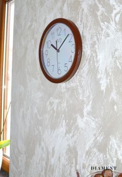 Zegar na ścianę do pokoju brązowy✓Zegary ścienne brązowe ✓Zegar ścienny koloru brązowego ✓Nowoczesne zegary (5).JPG