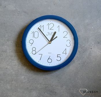 Zegar na ścianę niebieski 25 cm Jvd HP612.17 ✓Zegary ścienne✓ Zegar ścienny ✓Nowoczesne zegary (2).JPG