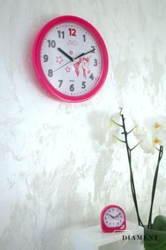 Zegar ścienny dla dziewczynki 'Różowy Jednorożec' HP612.D7 to śliczny zegar, który dzięki swoim cukierkowym barwom sprawi radość małej dziewczynce (1).JPG