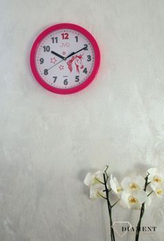 Zegar ścienny dla dziewczynki 'Różowy Jednorożec' HP612.D7 to śliczny zegar, który dzięki swoim cukierkowym barwom sprawi radość małej dziewczynce (2).JPG