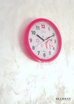 Zegar ścienny dla dziewczynki 'Różowy Jednorożec' HP612.D7 to śliczny zegar, który dzięki swoim cukierkowym barwom sprawi radość małej dziewczynce (4).JPG