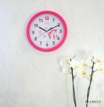 Zegar ścienny dla dziewczynki 'Różowy Jednorożec' HP612.D7 to śliczny zegar, który dzięki swoim cukierkowym barwom sprawi radość małej dziewczynce (7).JPG