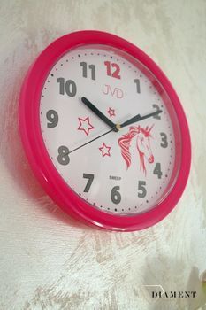 Zegar ścienny dla dziewczynki 'Różowy Jednorożec' HP612.D7 to śliczny zegar, który dzięki swoim cukierkowym barwom sprawi radość małej dziewczynce (8).JPG