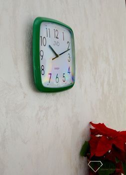 Zegar na ścianę do pokoju zielony ✓Zegary ścienne kwadratowe, zielona rama ✓Zegar ścienny ✓Nowoczesne zegary (3).JPG