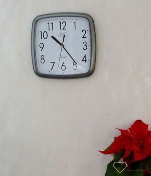 Zegar na ścianę do pokoju szary✓Zegary ścienne w kolorze szarym . Kwadratowy zegar szara rama ✓Zegar ścienny (4).JPG
