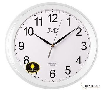 Zegar ścienny w białym kolorze z wyraźną tarcza. Tarcza zegarka podświetlana automatycznie po zmroku. Darmowa wysyła! Zapraszamy na www.zegarki-m.jpg