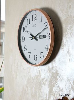 Cichy zegar z datownikiem, Zegar ścienny różowe złoto, czytelny z datownikiem HP671.5  ✓ zegary ścienne w sklepie z zegarami Zegarki-Diament.pl  (1).JPG