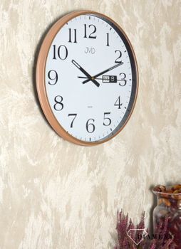 Cichy zegar z datownikiem, Zegar ścienny różowe złoto, czytelny z datownikiem HP671.5  ✓ zegary ścienne w sklepie z zegarami Zegarki-Diament.pl  (3).JPG
