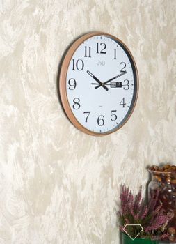Cichy zegar z datownikiem, Zegar ścienny różowe złoto, czytelny z datownikiem HP671.5  ✓ zegary ścienne w sklepie z zegarami Zegarki-Diament.pl  (4).JPG