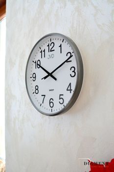 Zegar ścienny JVD HP684.2. Zegar na ścianę do pokoju w szarym kolorze. Zegary ścienne z szarą ramą. Zegar do biura czytelny.  (5).JPG