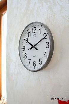 Zegar ścienny JVD HP684.2. Zegar na ścianę do pokoju w szarym kolorze. Zegary ścienne z szarą ramą. Zegar do biura czytelny.  (6).JPG