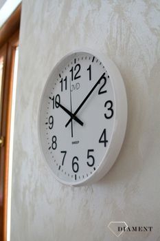 Zegar ścienny JVD Zegar ścienny w obudowie w kolorze białym z białą wyraźna tarczą, zegary na baterię , najdokładniejsze zegary, zegary na ścianę (3).JPG
